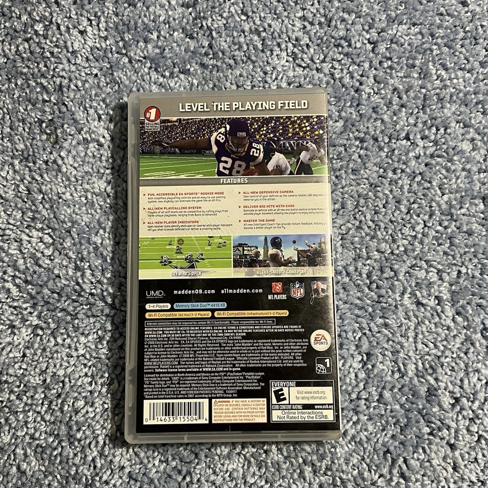 PSP Madden NFL 09 Sony For PSP UMD Football 2E Playstation Portable - Picture 2 of 5